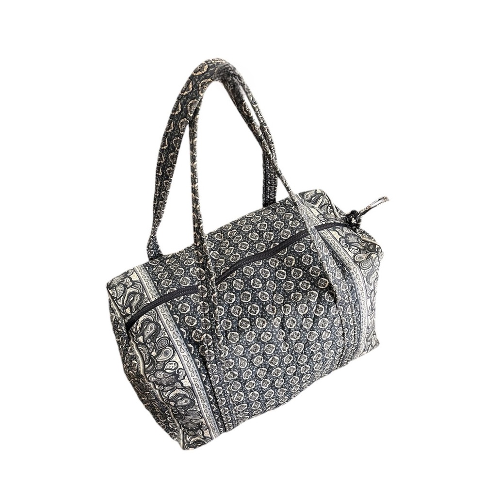 Vera Bradley Quilted Overnight Bag Weekender Tote Duffle Blue Paisley Travel